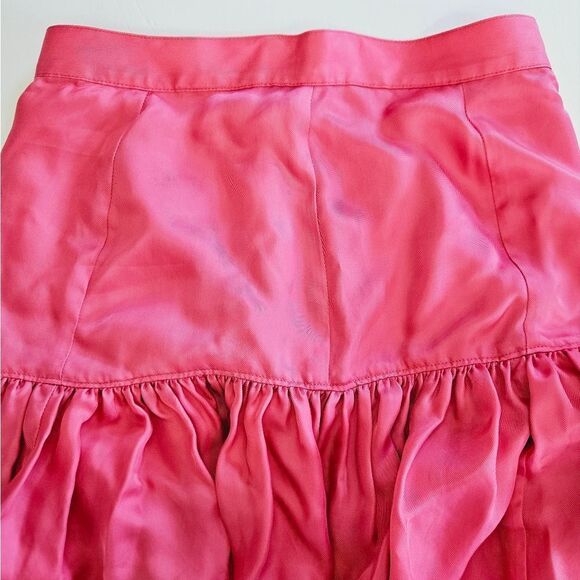 NWT Cinq a Sept Rowan Tiered Satin Ruffle Silky Midi Skirt in Primrose Pink 2 - Picture 4 of 10